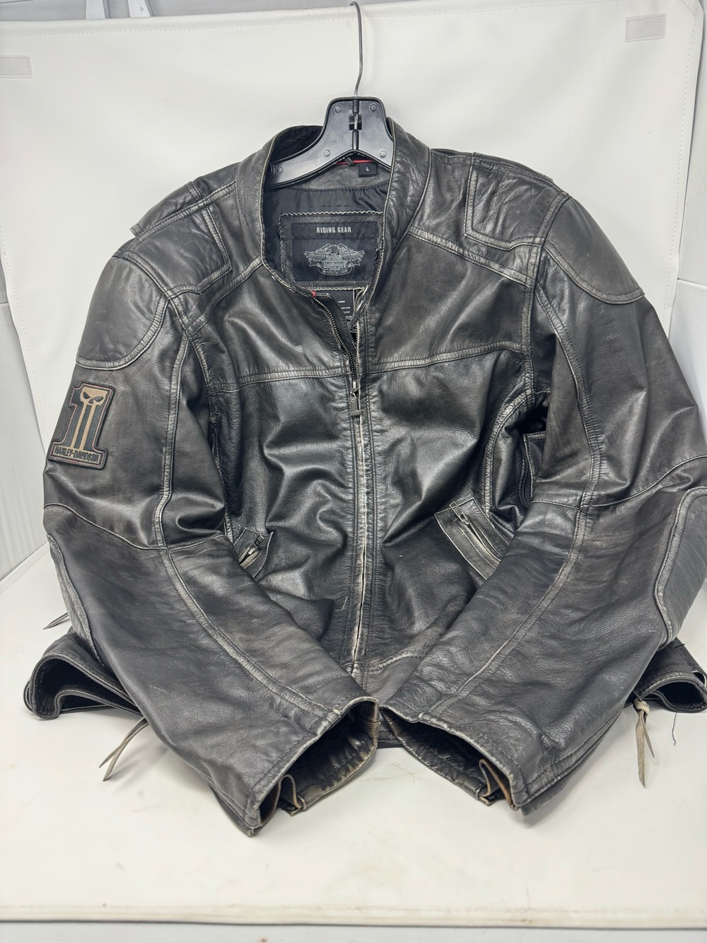 Harley Davidson, Lonestar, black motorcycle jacket, men’s size large preowned